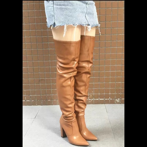 NEW TAN THIGH HIGH BOOTS - Picture 13 of 15